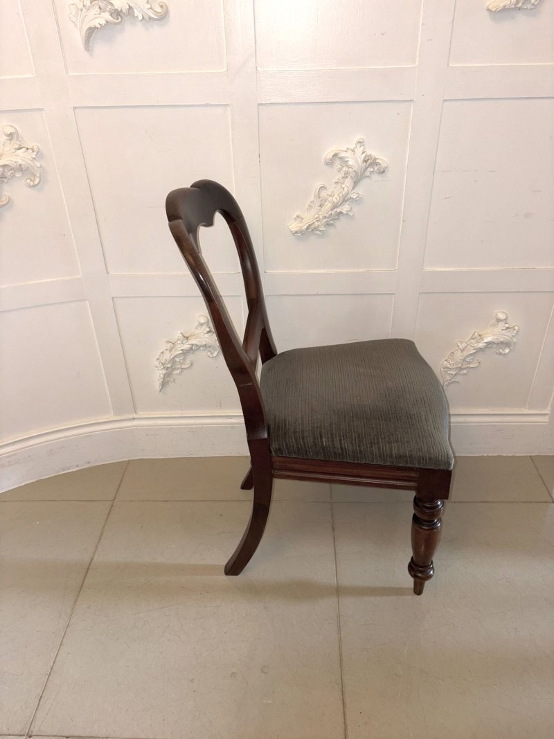 Antique Victorian Mahogany Balloon Back Dining Chairs – Set of Four - Image 4